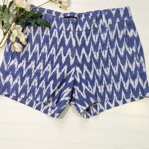 J. Crew Blue/White Ikat Print Shorts